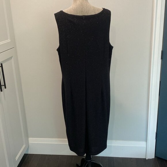 Frank Lyman Black Sleeveless Dress Shimmering Size 18 - Picture 4 of 12
